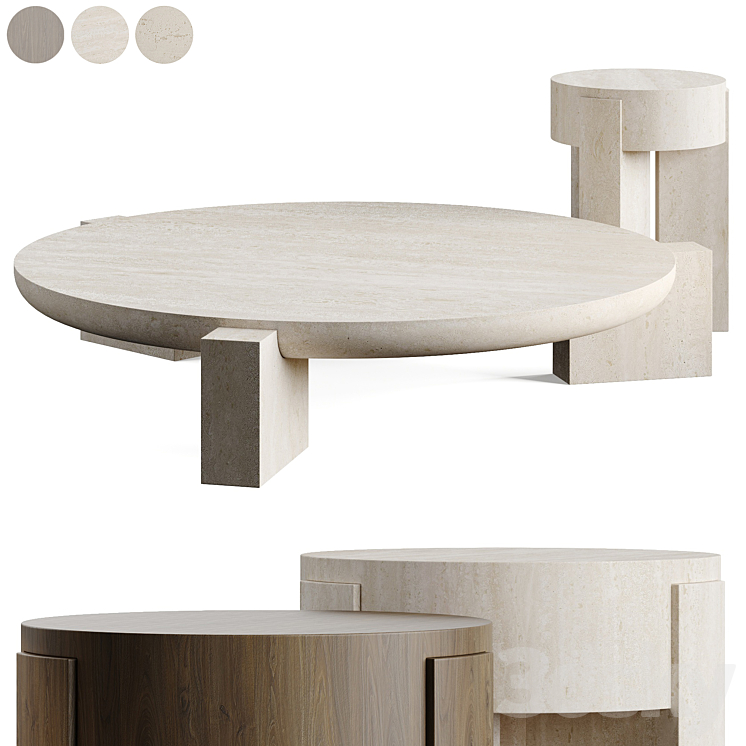 Martin Massé Vola Coffee Table 3DS Max Model - thumbnail 1