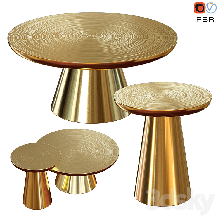 Martini Collection Gold coffe table 3DS Max - thumbnail 1