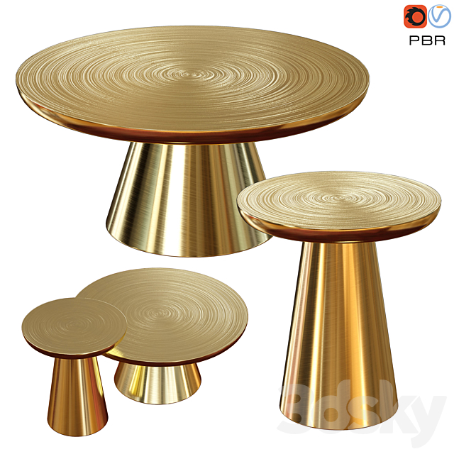 Martini Collection Gold coffe table 3DSMax File - thumbnail 1