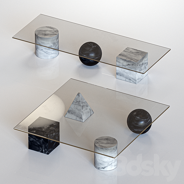 Massimo Vignelli Metafora Coffee Table 3DSMax File - thumbnail 1