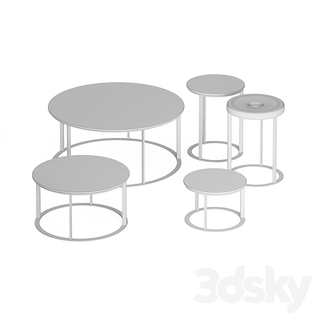 Mera table set. B&B Italia. 3DSMax File - thumbnail 3