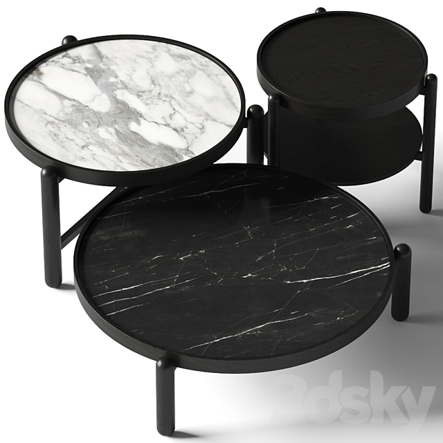 Meridiani Vittorio Coffee and Side Tables 3DS Max Model - thumbnail 2