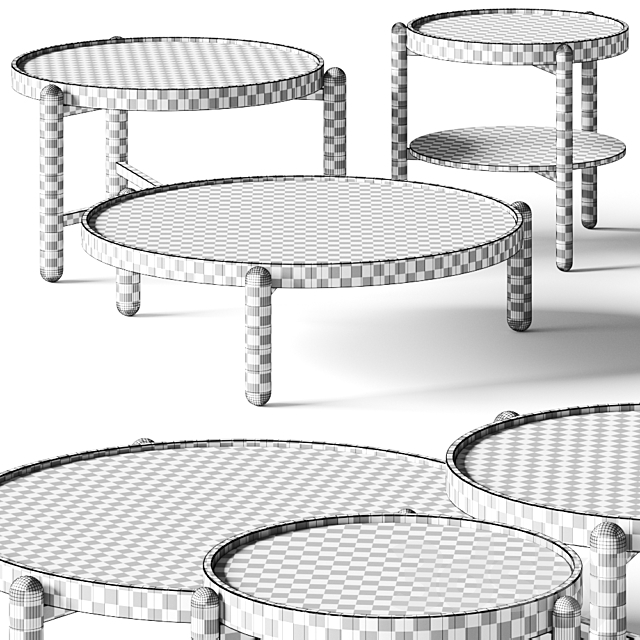 Meridiani Vittorio Coffee and Side Tables 3DS Max Model - thumbnail 3