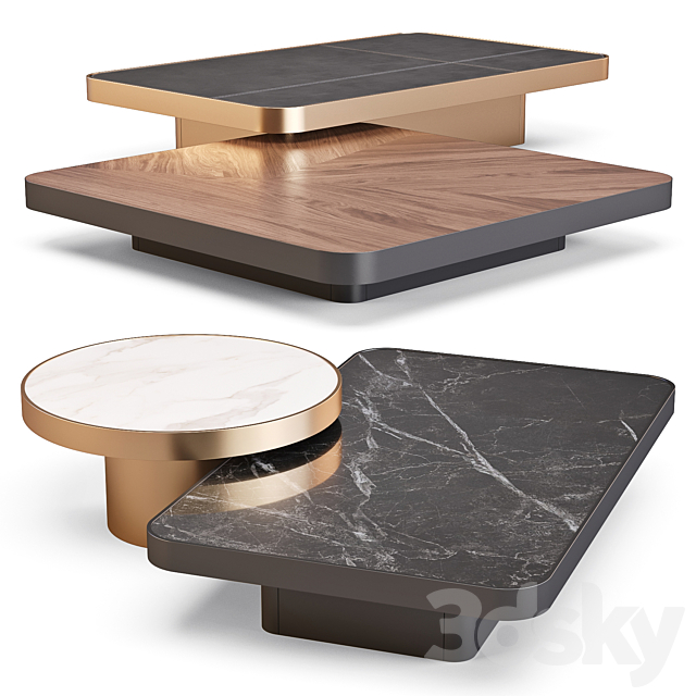 Meroni and Colzani: Numana – Coffee Tables 3DSMax File - thumbnail 1