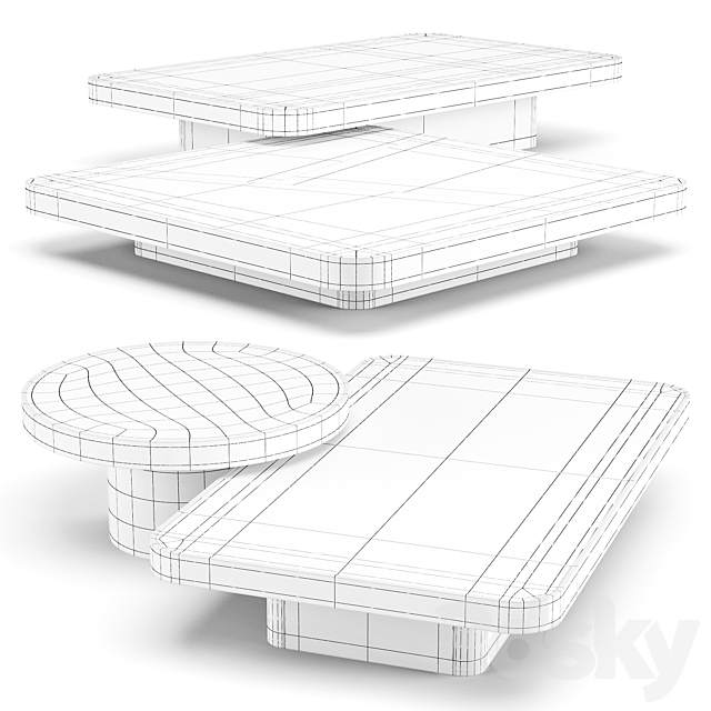 Meroni and Colzani: Numana – Coffee Tables 3DSMax File - thumbnail 2