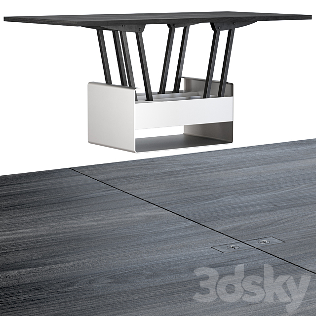 Mesa de centro transformable table Sedit Mesita baja WIND _ Table transformer 3DS Max Model - thumbnail 4