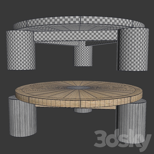 Mesa de centro – Wood coffee table 3DSMax File - thumbnail 3