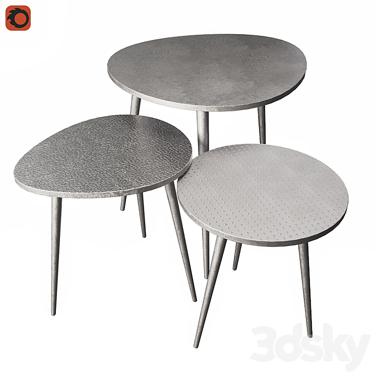 Metal coffee tables Zara Home 3DS Max - thumbnail 1