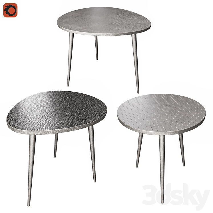 Metal coffee tables Zara Home 3DS Max - thumbnail 2