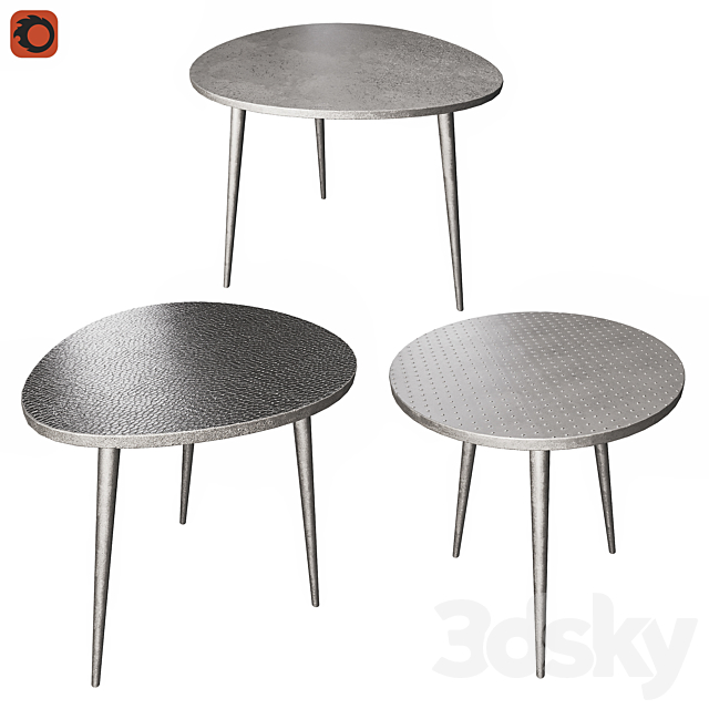 Metal coffee tables Zara Home 3DSMax File - thumbnail 2