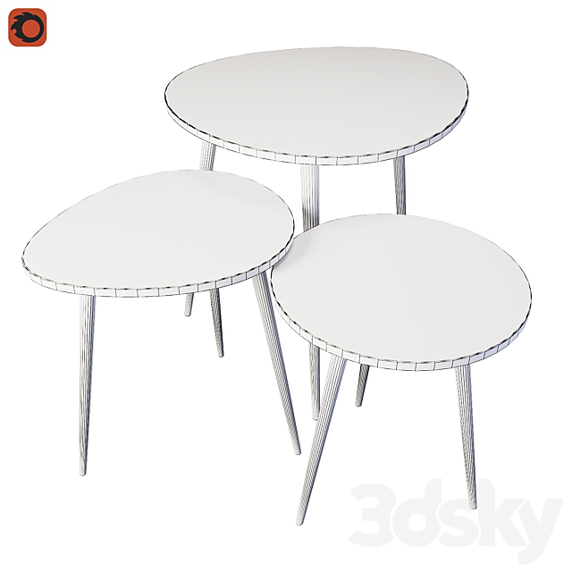 Metal coffee tables Zara Home 3DSMax File - thumbnail 3