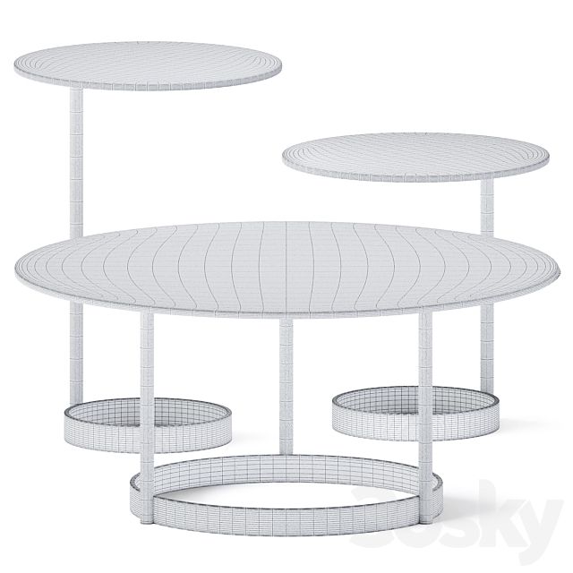 Metal Round Coffee Table Sposa by Jori 3DSMax File - thumbnail 3