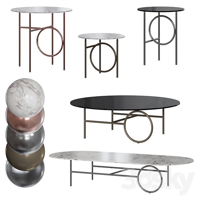 Minotti _ Ring Table 3ds Max - thumbnail 1