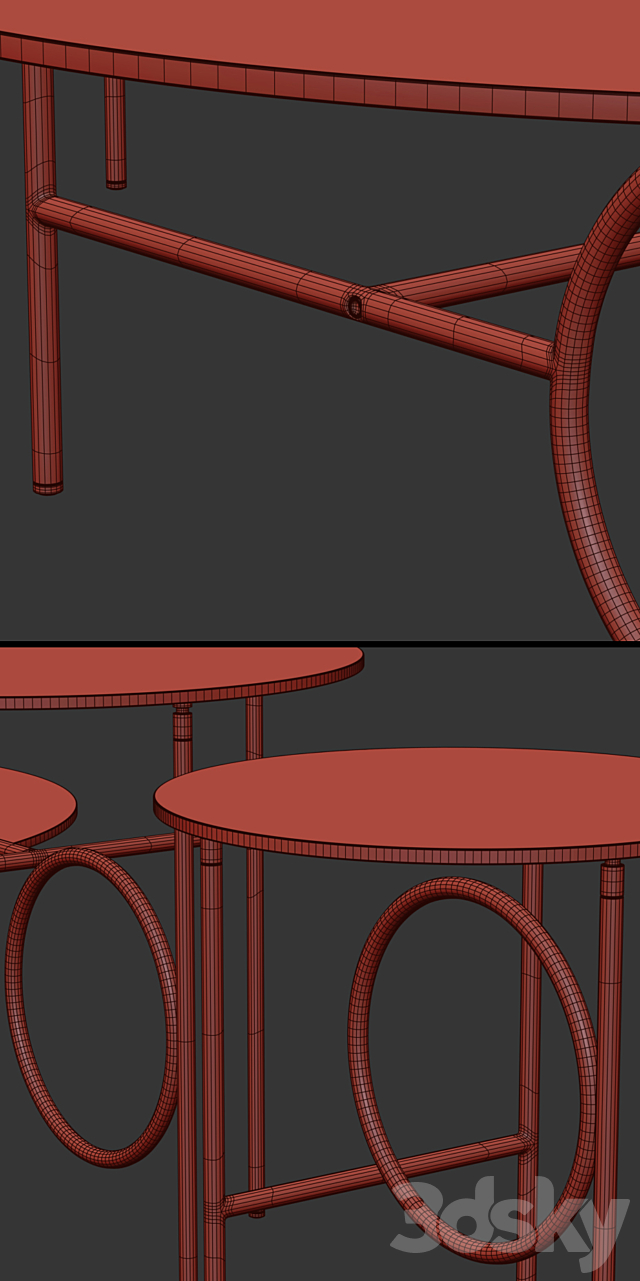 Minotti _ Ring Table 3ds Max - thumbnail 3