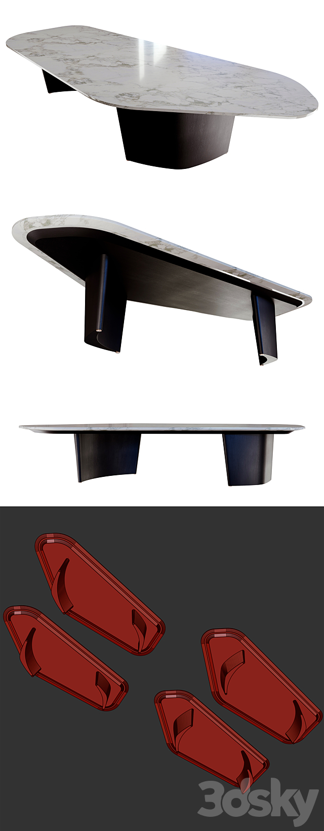 Minotti _ Song Coffee Tables 3DS Max Model - thumbnail 2