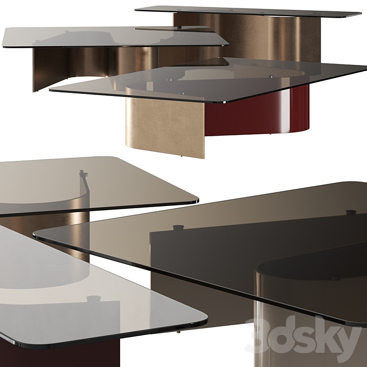 Minotti Bender Coffee Tables 3DS Max - thumbnail 1