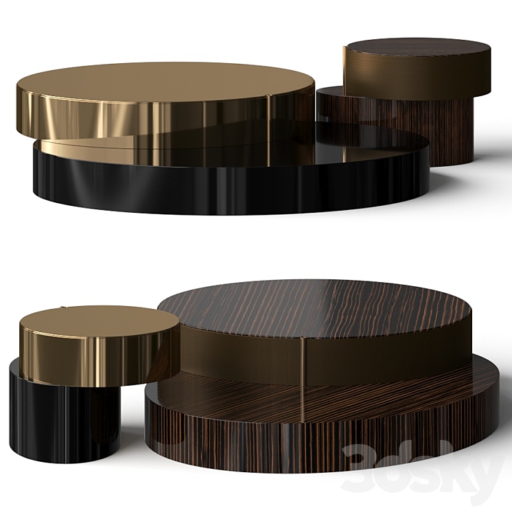 Minotti Benson Coffee Table Set 3DS Max - thumbnail 1