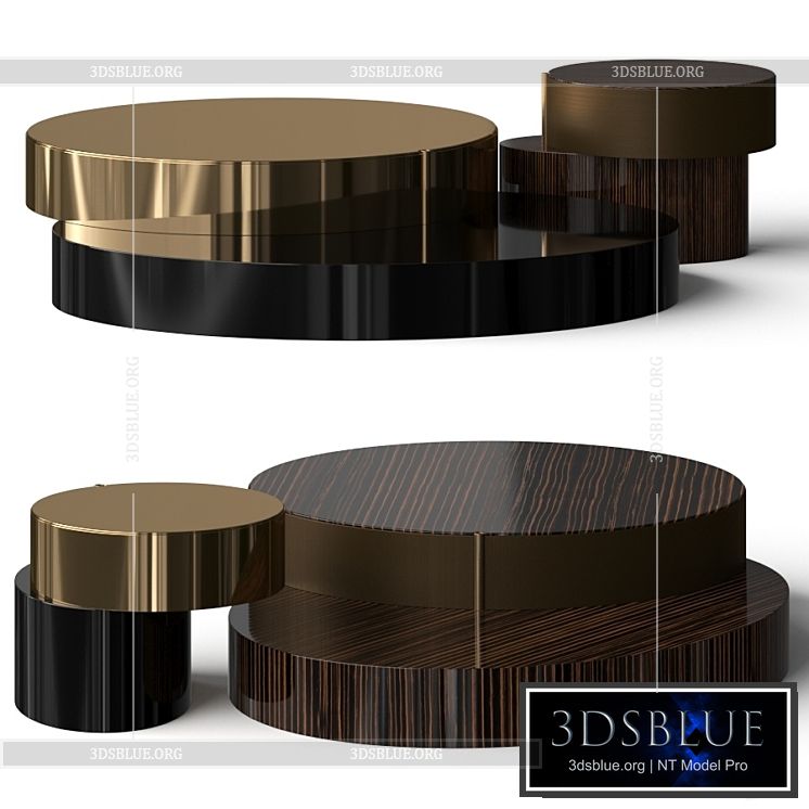 Minotti Benson Coffee Table Set 3DS Max - thumbnail 3