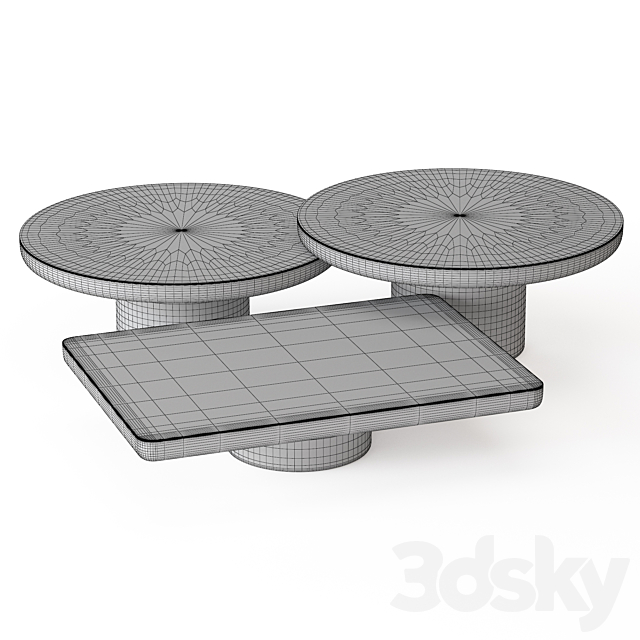 Minotti Brady coffee tables 3DS Max Model - thumbnail 7