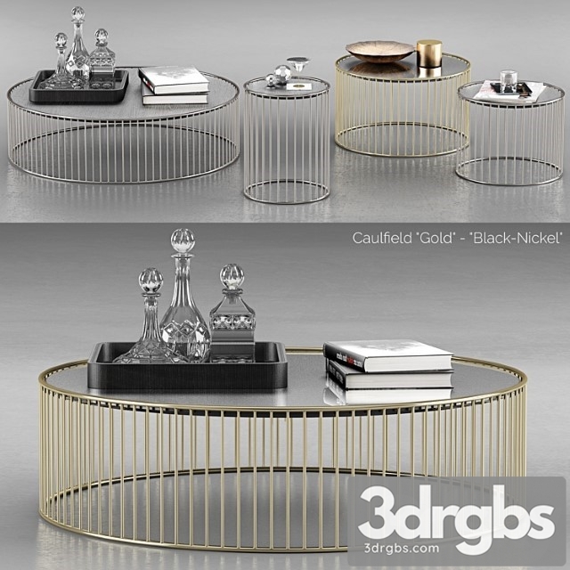 Minotti Caulfield Gold Black Nickel Coffee Tables 1 3dsmax Download - thumbnail 1