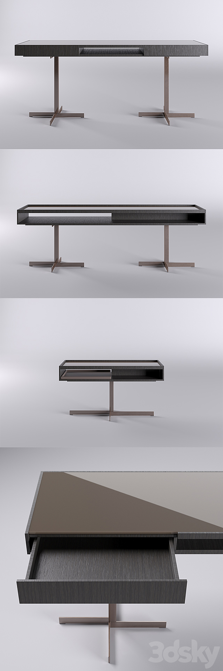 Minotti Close Table Set 3DS Max - thumbnail 2