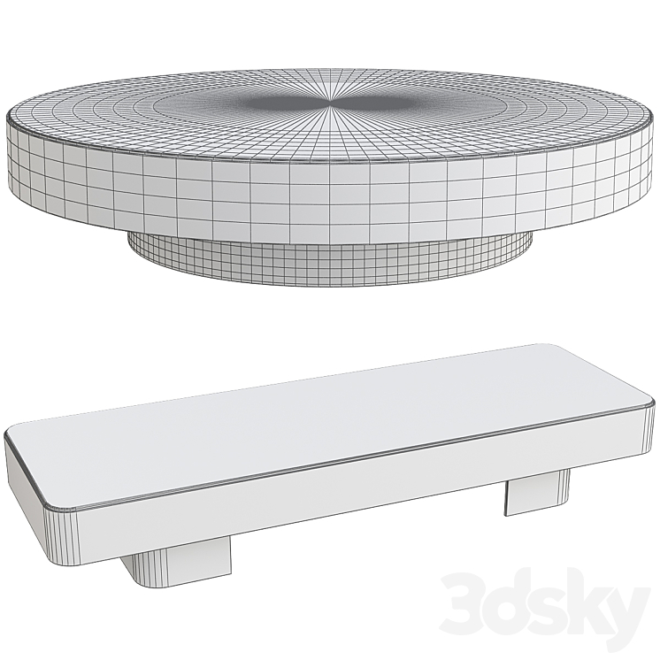 Minotti coffee table №38 3DS Max - thumbnail 2