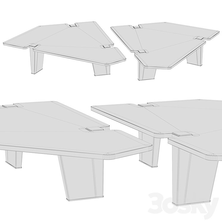 Minotti coffee tables JACOB 3DS Max Model - thumbnail 2