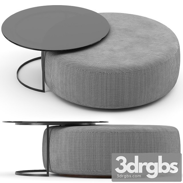 Minotti Davis Pouf and Table 3dsmax Download - thumbnail 1