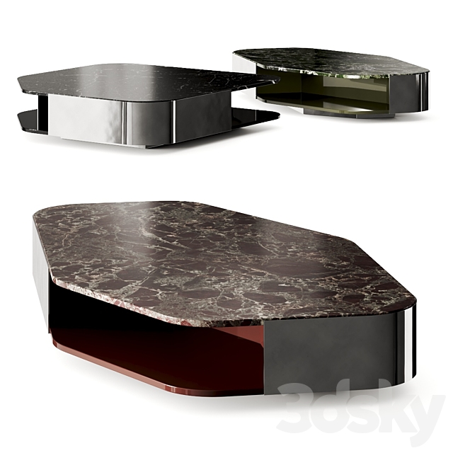 Minotti Diagramma Marble Coffee Table 3ds Max - thumbnail 1