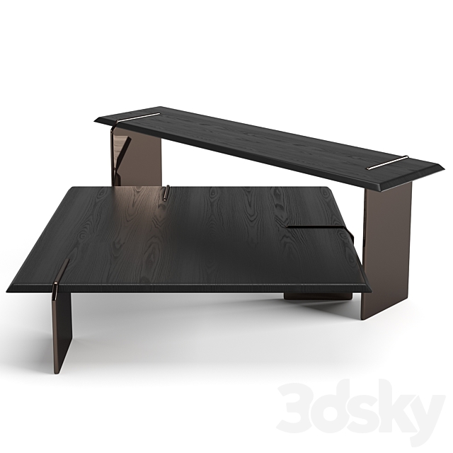 Minotti Keel square coffee tables set 3DSMax File - thumbnail 2