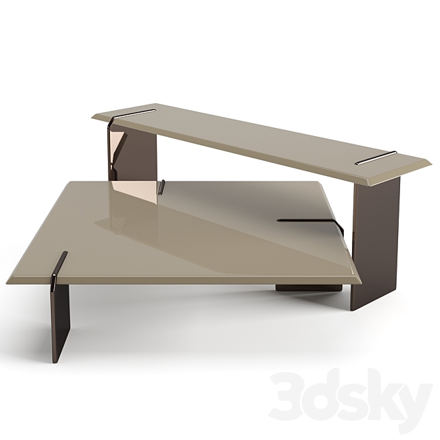 Minotti Keel square coffee tables set 3DSMax File - thumbnail 4