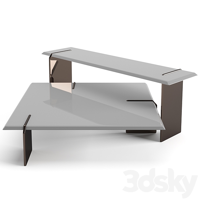 Minotti Keel square coffee tables set 3DSMax File - thumbnail 6