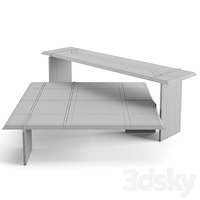 Minotti Keel square coffee tables set 3DSMax File - thumbnail 7