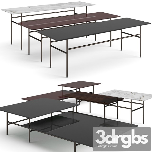 Minotti lelong double coffee tables set 2 3dsmax Download - thumbnail 1