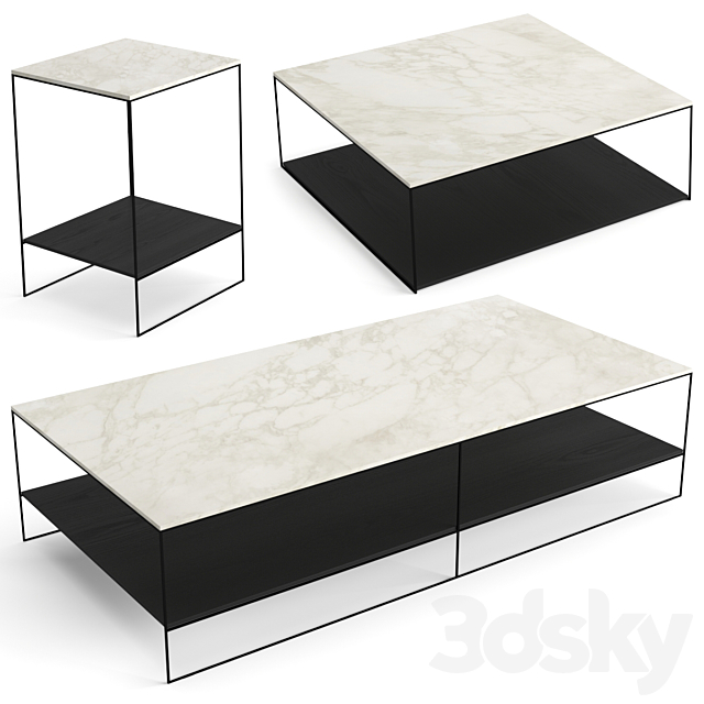 Minotti Liam coffee table set 3DS Max Model - thumbnail 2