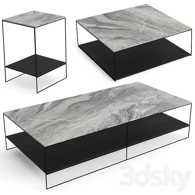 Minotti Liam coffee table set 3DS Max Model - thumbnail 3