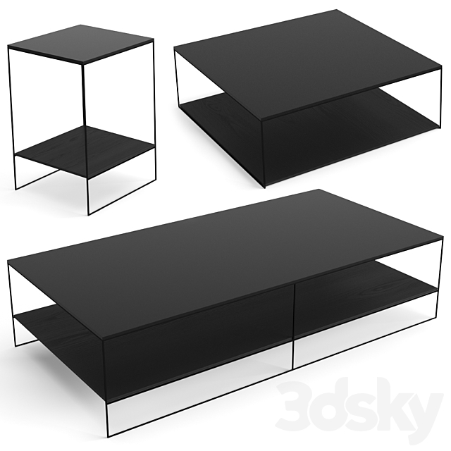 Minotti Liam coffee table set 3DS Max Model - thumbnail 4