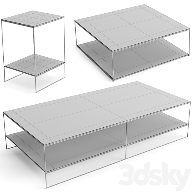 Minotti Liam coffee table set 3DS Max Model - thumbnail 6