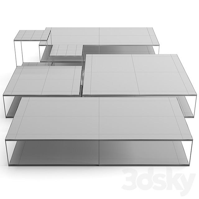 Minotti Liam coffee table set 3DS Max Model - thumbnail 7