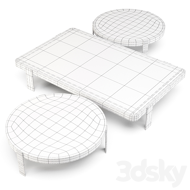 Minotti: Mattia – Coffee Tables Set 01 3DSMax File - thumbnail 4