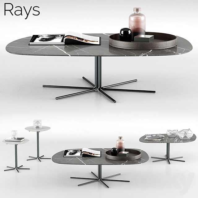 Minotti Rays Coffee Tables 3DSMax File - thumbnail 1