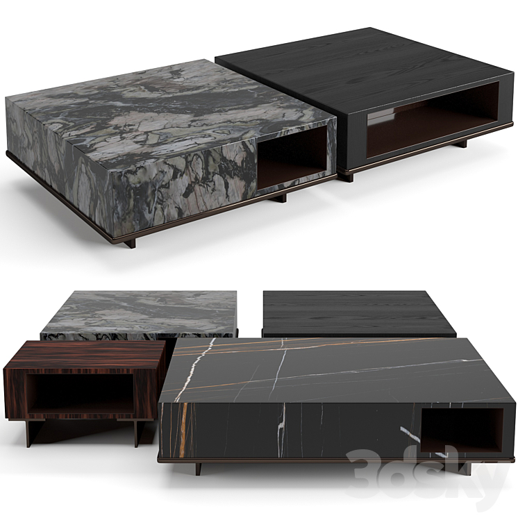 Minotti Roger coffee tables set 3DS Max - thumbnail 1