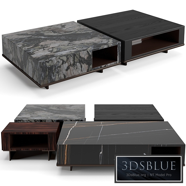 Minotti Roger coffee tables set 3DS Max - thumbnail 3