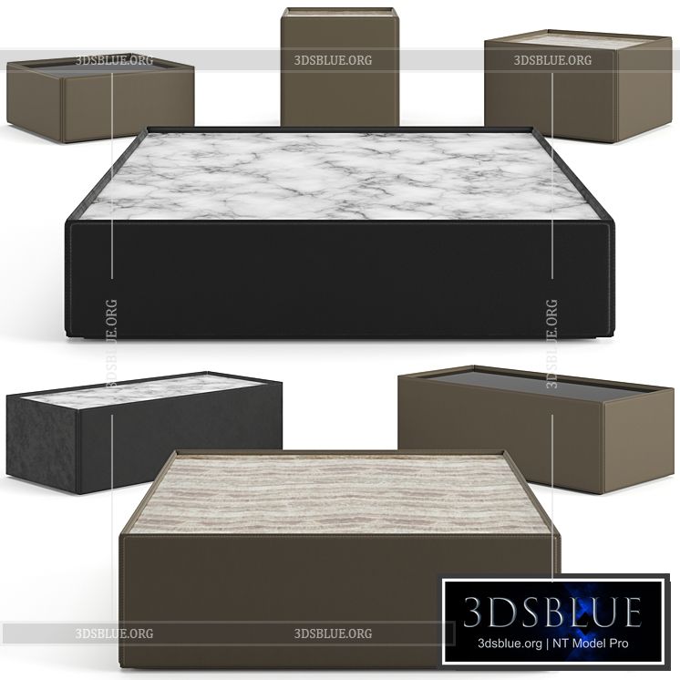 Minotti Side coffee tables set 3DS Max - thumbnail 3