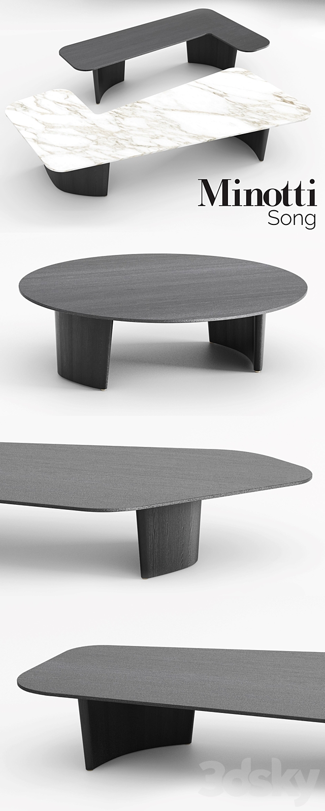 Minotti Song Coffee Tables -1 3DS Max Model - thumbnail 3