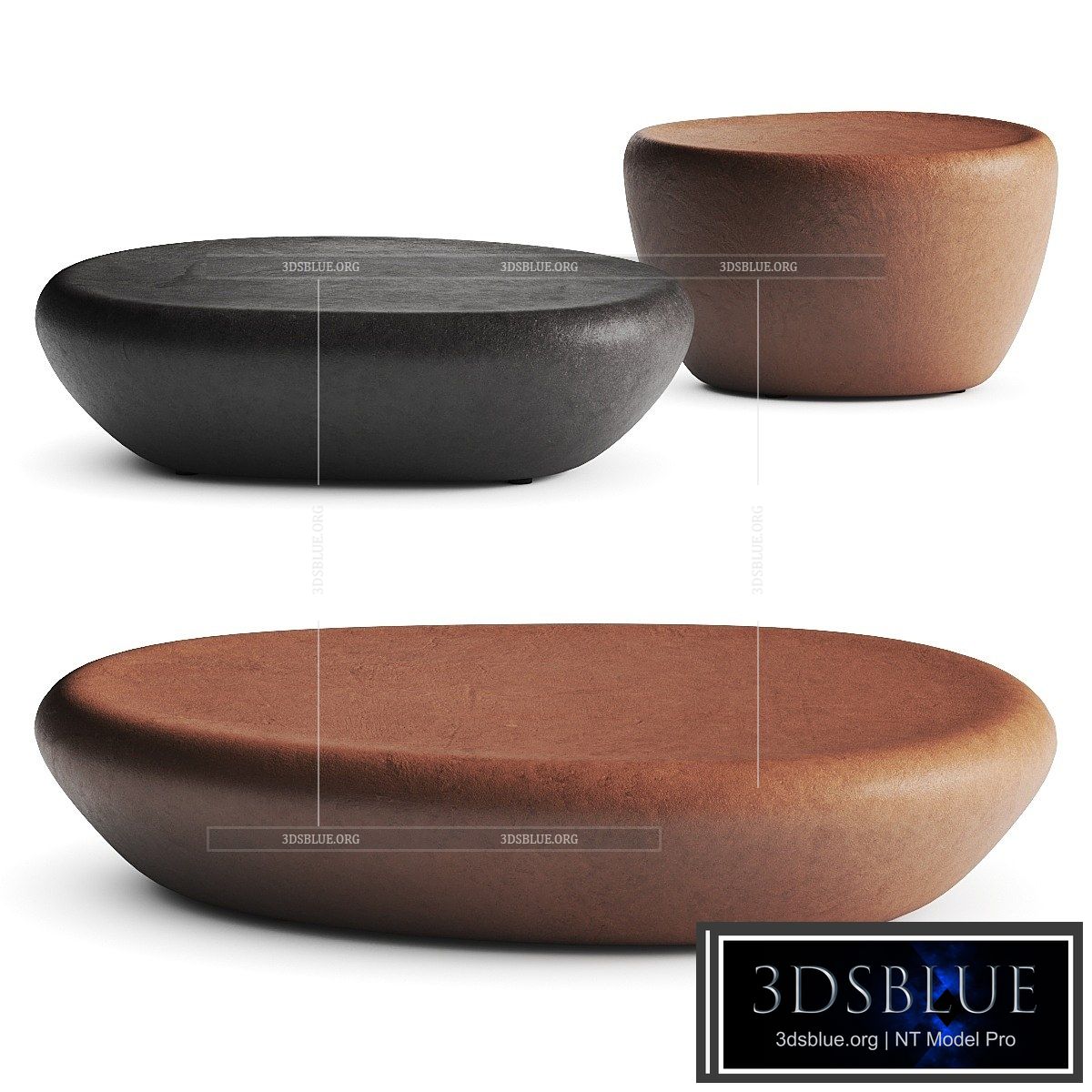 Minotti Stony Coffee Tables 3DS Max - thumbnail 3