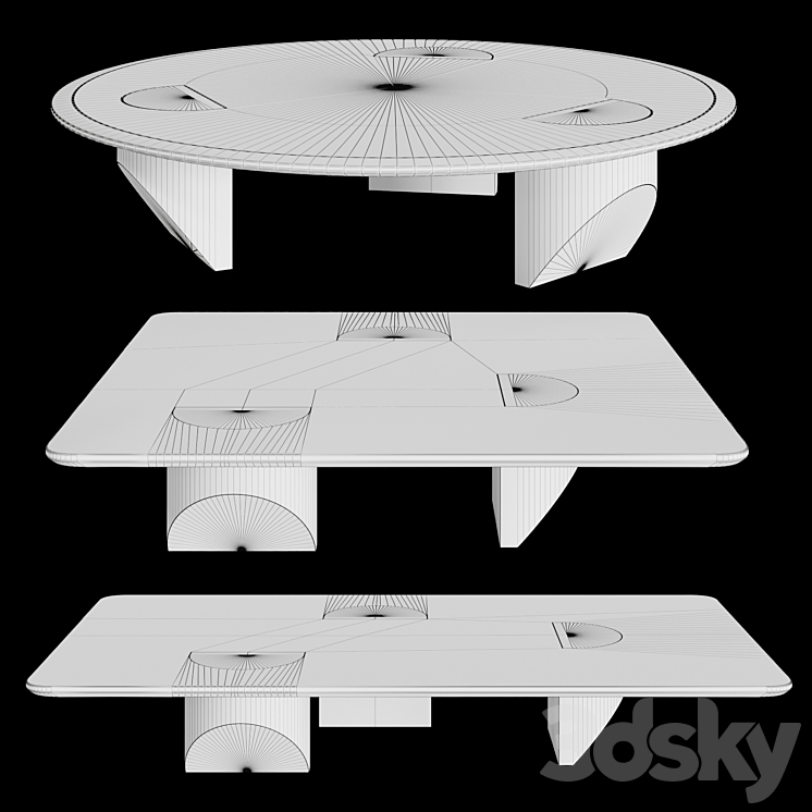 Minotti Wedge coffee table 3DS Max - thumbnail 2