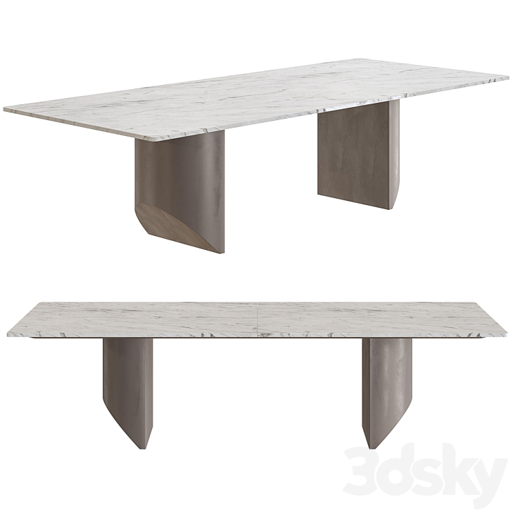 Minotti Wedge Dining Table 3DS Max - thumbnail 1