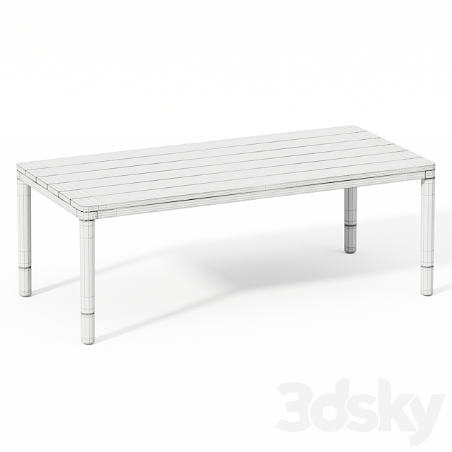 MIRAMAR TEAK DINING TABLE 3DS Max Model - thumbnail 5