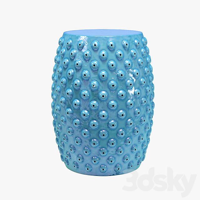 Mistana hoddesd drum ceramic garden stool 3DS Max Model - thumbnail 2